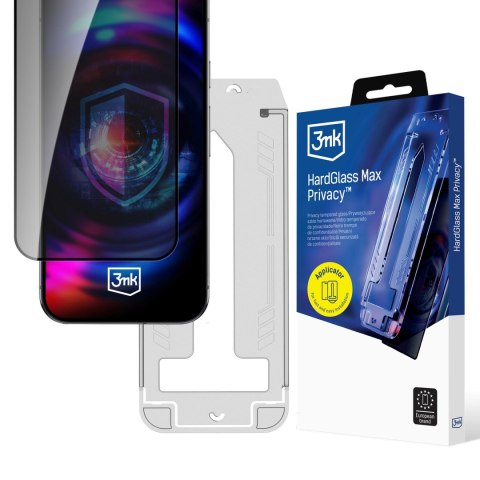 Szkło prywatyzujące z ramką montażową do Apple iPhone 16 Pro Max - 3mk HardGlass Max Privacy