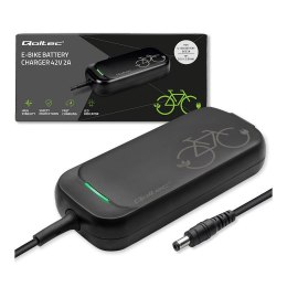 Ładowarka Qoltec do roweru skutera elektrycznego 36V | 42V | 2A | 5.5*2.5 | wodoodporna + kabel zasilający