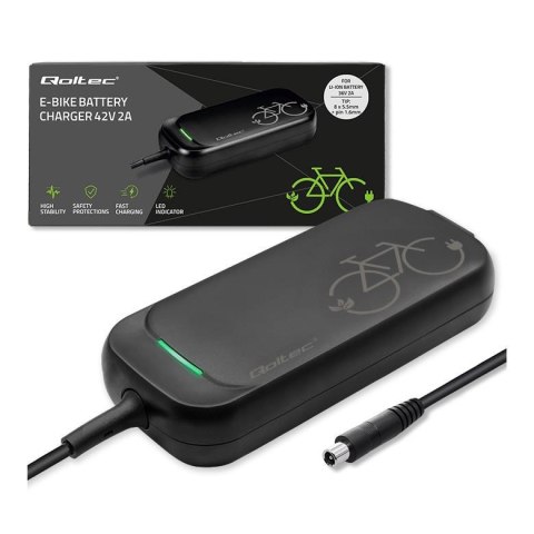Ładowarka Qoltec do roweru skutera elektrycznego XIAOMI 36V | 42V | 2A | 8.0*8.0mm+pin | wodoodporna + kabel