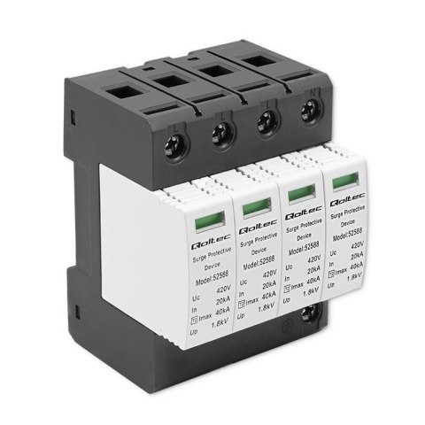 Ogranicznik przepięć Qoltec ochronnik AC | 4P | 420V | T2 | C