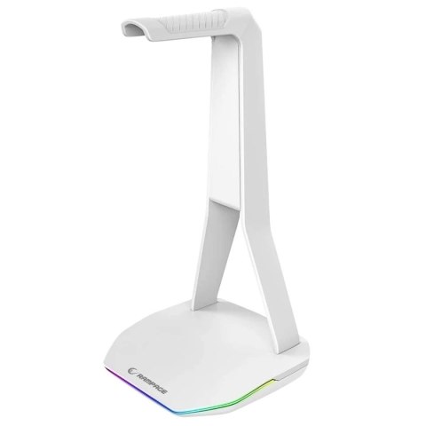 Stojak na słuchawki Rampage TowerT14 gamingowy RGB + HUB 2x USB-A, USB-C, biały