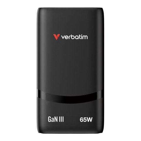 Ładowarka sieciowa Verbatim GaN Fold 'n' Go 65W 2xUSB-C PD 3.0 czarna