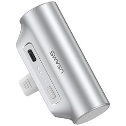 Powerbank Usams PB79 3000mAh 1xUSB-C Mini Tail Plug srebrny