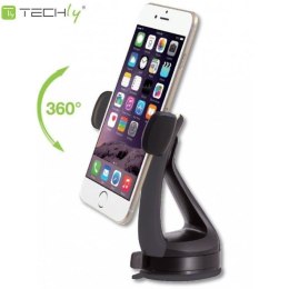 Uchwyt samochodowy Techly na telefon, do szyby, czarny