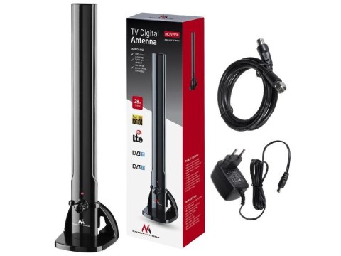 Antena TV DVB-T/T2 H.265 HEVC Maclean MCTV-930 wewnętrzna tubowa LTE, max poziom wyjściowy 100dBµV