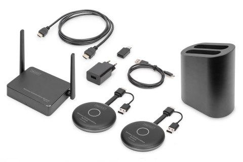 Przedłużacz/Extender DIGITUS HDMI system pracy zespołowej, bezprzewodowy 50m 4K 60Hz 5GHz (zestaw)