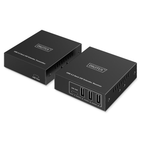 Przedłużacz/Extender DIGITUS USB 3.1 Gen1 po skrętce kat.6A do 100m, 3x USB-A, 1x USB-C do 5Gbps, 1xRJ45 (Gigabit Ethernet) (zes
