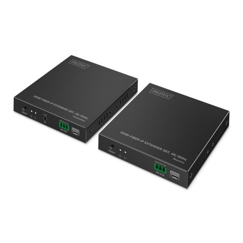 Przedłużacz/Extender światłowodowy DIGITUS HDMI do 40km/300m 4K/60Hz, HDMI Loop-Out, Audio (zestaw)