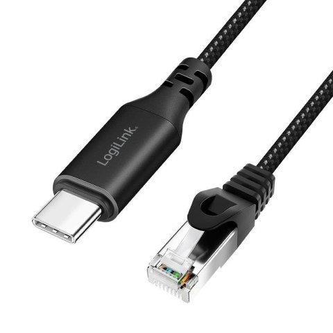 Kabel adapter LogiLink CU0417 Ethernet USB 3.2, C/M do RJ45/M, aktywny, 15 m