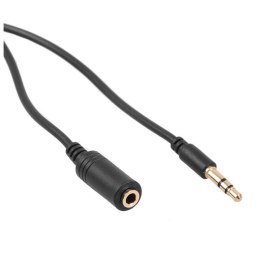Kabel audio Maclean MCTV-823 miniJack 3,5mm (M) - miniJack 3,5mm (F), 15m, metalowy wtyk, czarny