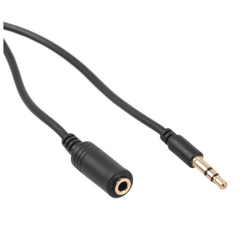 Kabel audio Maclean MCTV-823 miniJack 3,5mm (M) - miniJack 3,5mm (F), 15m, metalowy wtyk, czarny