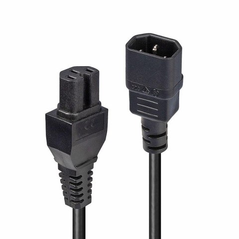 Przedłużacz kabla zasilającego LINDY IEC C14 to IEC C15 2m czarny