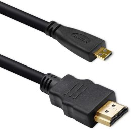 Kabel Qoltec HDMI v1.4 | Micro HDMI | High speed | 4K | 30Hz | GOLD | 3m