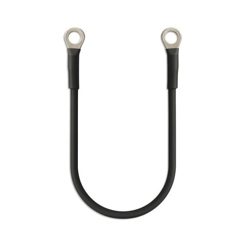 Kabel Qoltec przewód akumulatorowy z końcówkami konektorowymi M8 | Kabel z oczkiem 8mm | 20cm | Czarny