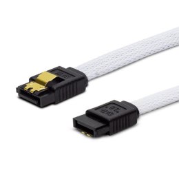 Kabel SATA III SAVIO GAK-01 0,3m, oplot biały, prosty, złote zatrzaski