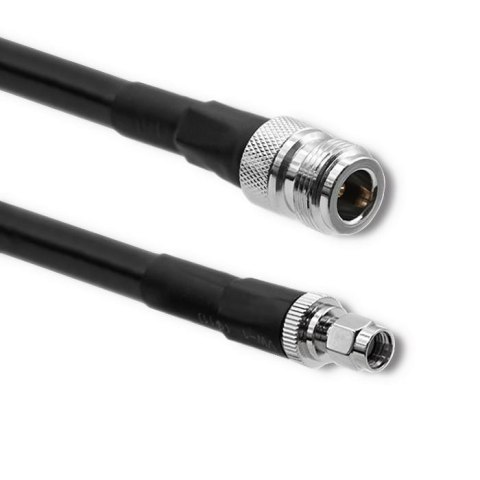 Kabel koncentryczny Qoltec LMR400 | N żeński | RP-SMA męski | 5m