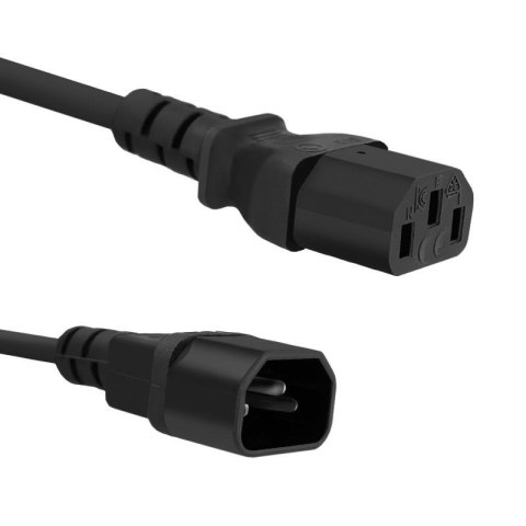 Kabel zasilający Qoltec IEC C13/C14 | 3x1.00mm2 | 3m