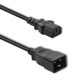 Kabel zasilający Qoltec IEC C20/C13 | 3x1.5mm2 | 1.2m