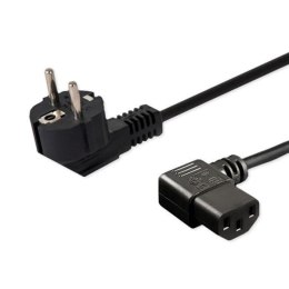 Kabel zasilający Savio CL-115 IEC C13 kątowy - C/F Schuko kątowy 1,2 M