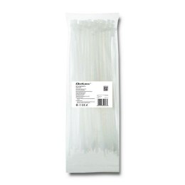 Opaska zaciskowa Qoltec | 4.8*300 | 100szt | nylon UV | Biała