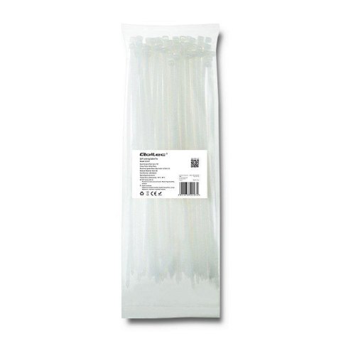Opaska zaciskowa Qoltec | 4.8*300 | 100szt | nylon UV | Biała