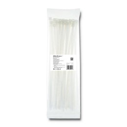 Opaska zaciskowa Qoltec | 7.2*350 | 50szt | nylon UV | Biała