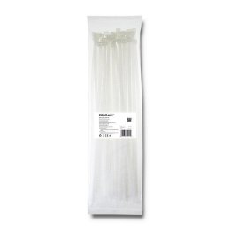 Opaska zaciskowa Qoltec | 7.2*400 | 50szt | nylon UV | Biała