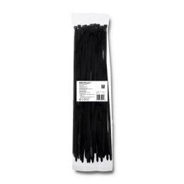 Opaska zaciskowa Qoltec | 7.2*400 | 50szt | nylon UV | Czarna