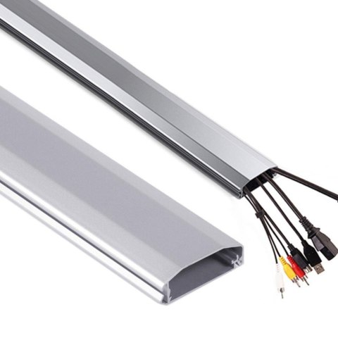 Zestaw 20szt x Listwa maskująca do kabli Maclean MC-693 S 60x20x750mm Aluminium łatwe otwieranie i zamykanie
