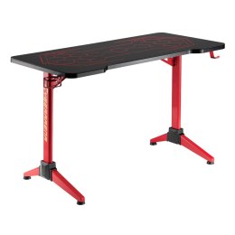 Biurko gamingowe NanoRS RS163 RGB LED, czarne, duże, 100kg max, wysokość 760mm