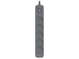 Listwa zasilająca przeciwprzepięciowa Tracer PowerLine+ 3m, 5 gniazd, wyłącznik