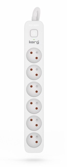 Przedłużacz KERG M02409 1,5m 3×1,5MM2 H05VV-F 16A/250V biały