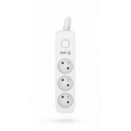 Przedłużacz KERG z wyłącznikiem M02379 3-gniazdowy 10m 3×1,5mm2 H05VV-F 16A/250V biały