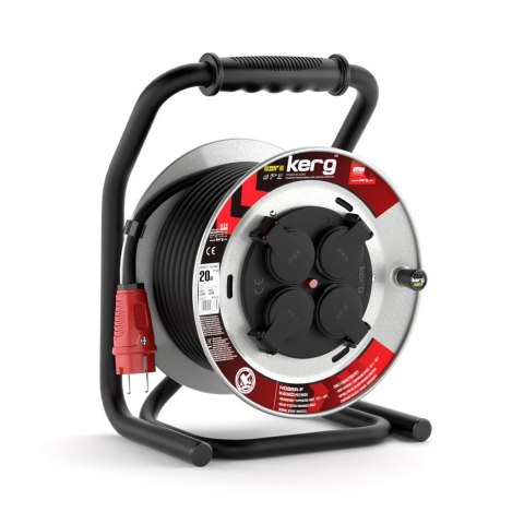 Przedłużacz zwijany KERG 20m 3×2,5mm2 H05RR-F 250V czarny
