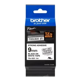 Taśma Brother P-Touch TZe-S221 9 mm x 8m (TZS221) - biała, czarny nadruk