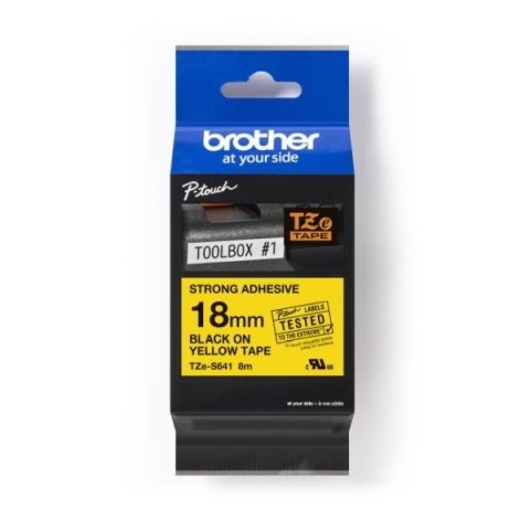 Taśma Brother P-Touch TZe-S641 18mm x 8m (TZES641) - żółta, czarny nadruk