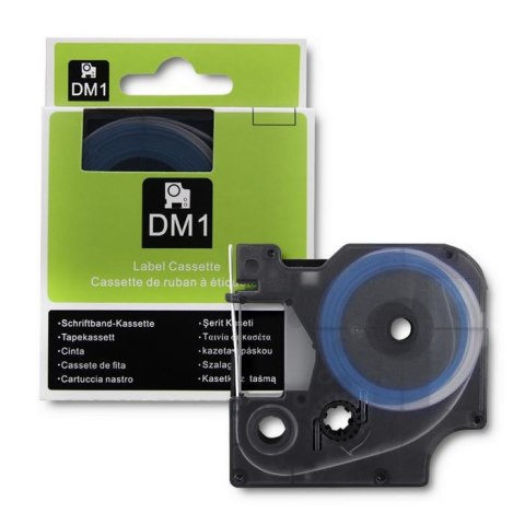 Rurka termokurczliwa Qoltec do drukarek DYMO D1 / DM1 | 12mm*1.5m | biała | Czarny nadruk