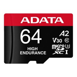 Karta pamięci ADATA microSDXC HIGH Endurance 64GB UHS-I U3 V30 + adapter