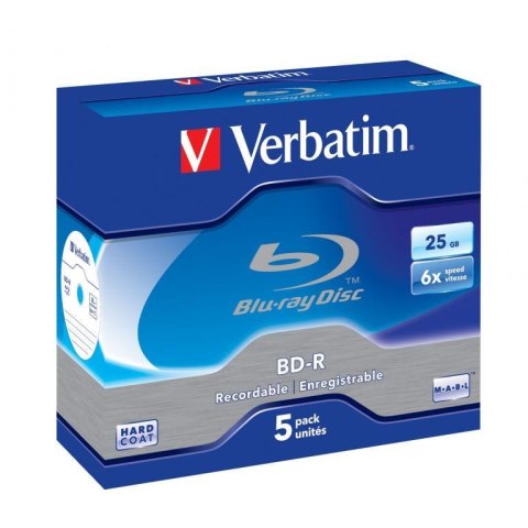 Płyty BD-R Verbatim 6x 25GB (Jewel Case 5) Blu-Ray Hard Coat
