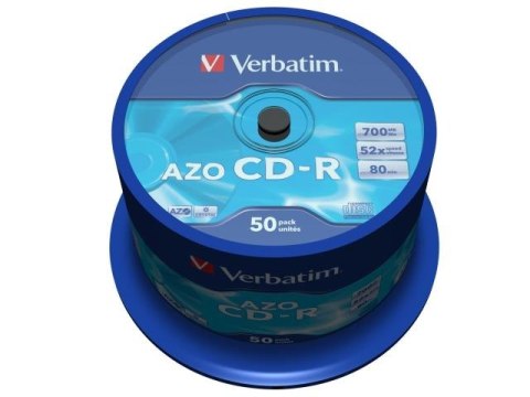 Płyty CD-R Verbatim 700MB AZO (Cake 50)