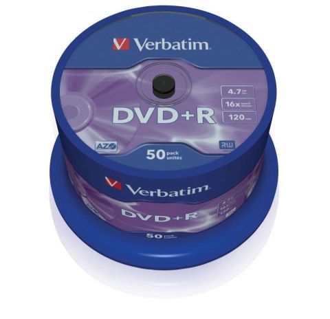 Płyty DVD+R Verbatim 16x 4.7GB Matt Silver (Cake 50)