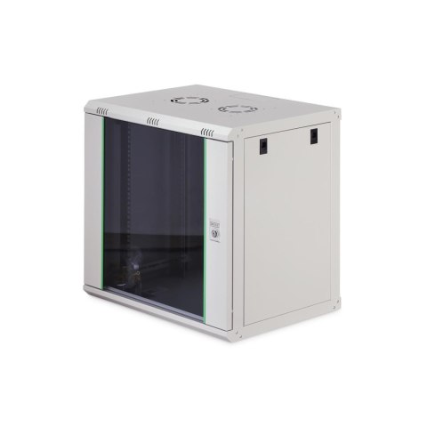 Szafa sieciowa wisząca jednosekcyjna DIGITUS Dynamic 19" 12U, 600x450, drzwi szyba, szary, niezmontowana, 60kg