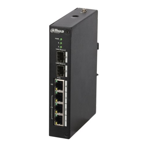Switch niezarządzalny Dahua PFS3206-4P-120 1x1GbE PoE 2xSFP 3x100Mbps PoE