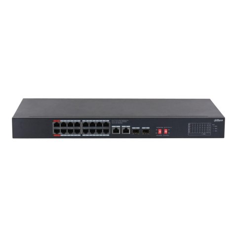 Switch niezarządzalny Dahua S3220-16GT-240 2x1GbE Uplink 2xSFP Uplink 16x1GbE PoE