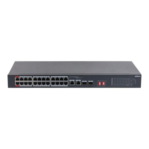 Switch niezarządzalny Dahua S3226-24ET-375 2x1GbE combo 2xSFP combo 24x100Mbps PoE