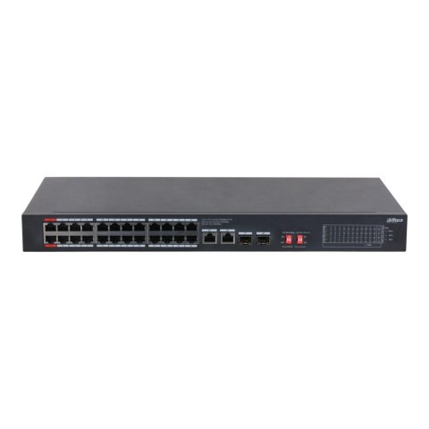 Switch niezarządzalny Dahua S3228-24GT-375 2x1GbE Uplink 2xSFP Uplink 24x1GbE PoE