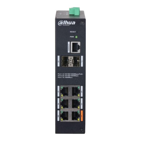Switch zarządzalny Dahua HS4208-4GT-60 4xGbE PoE 2x1GbE Uplink 2xSFP Uplink 1xConsole
