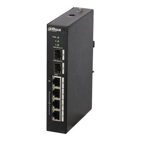 Switch zarządzalny Dahua PFS4206-4P-120 1x1GbE PoE 2xSFP 3x100Mbps PoE