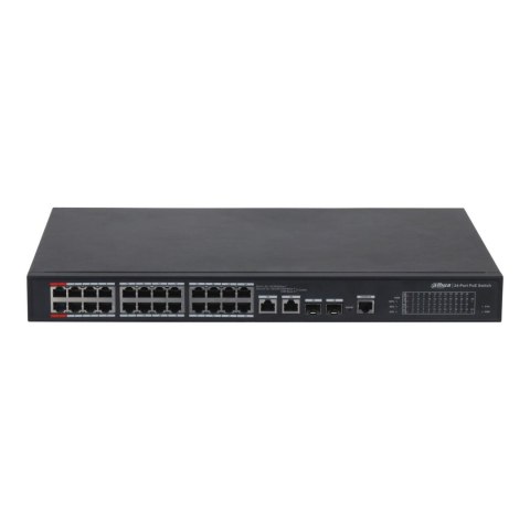 Switch zarządzalny Dahua PFS4226-24ET-240-V3 2x1GbE Uplink 2xSFP Uplink combo 24x100Mbps PoE