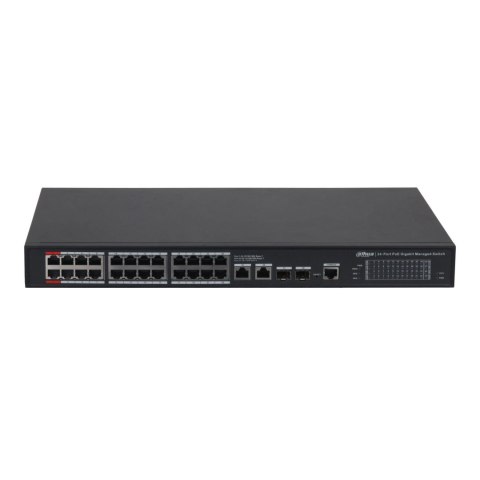 Switch zarządzalny Dahua S4228-24GT-240 24x1GbE PoE 2x1GbE 2xSFP 1xConsole